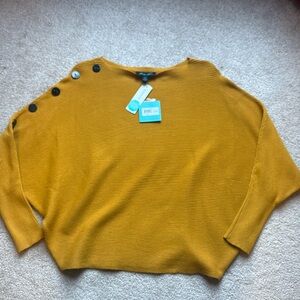 Women's Faith and Zoe Mustard Dolman sleeve ribbed Sweater sz lg